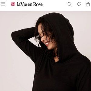 NWT Black Hooded Maxi Lounge Dress